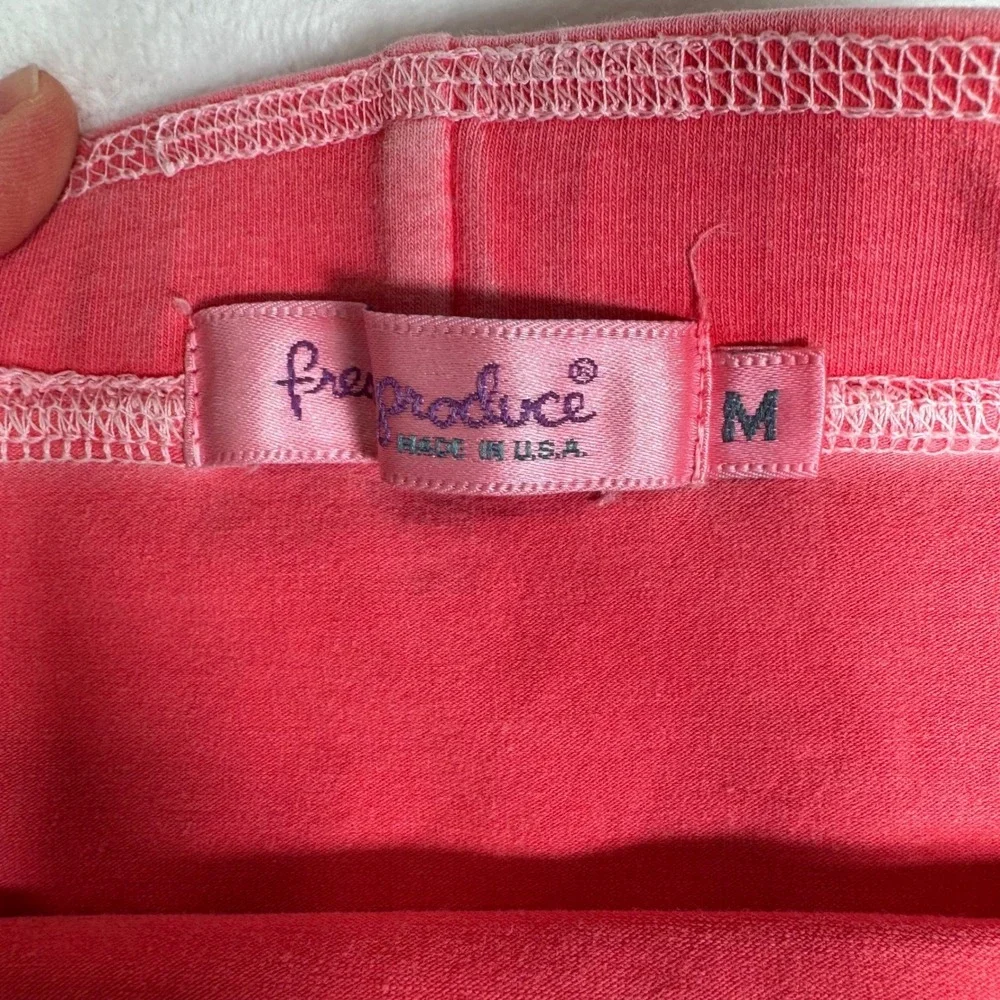 Free‎ Produce Pink Ruffle Hem A Line Skirt Women's Size Medium Made in USA